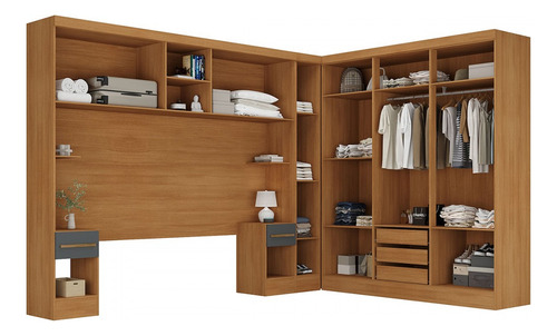 Guarda-roupa Casal Modulado Soberano 11 Portas Chumbo - Pm Cor Cinza