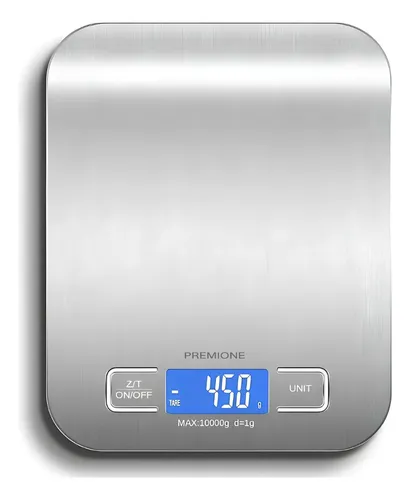Balança Digital De Cozinha 10kg Em Aço Inox Escovado Prateado, Po...