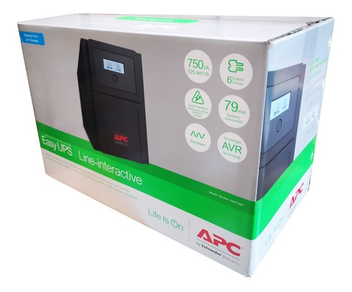 Imagen 2 de 4 de Ups Smart Apc Smv750 750va 525w Avr 6 Tomas Regulada
