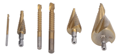 Step Drill Bits, 6 Unidades/conjunto, Broca Ranhurada Em Esp