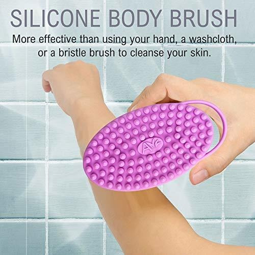 Cepillo Exfoliante Facial Y Corporal De Silicona Azul Claro