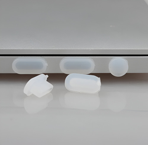 Tapon Silicona Antipolvo 5 Pzs Para Notebook Macbook Blanco