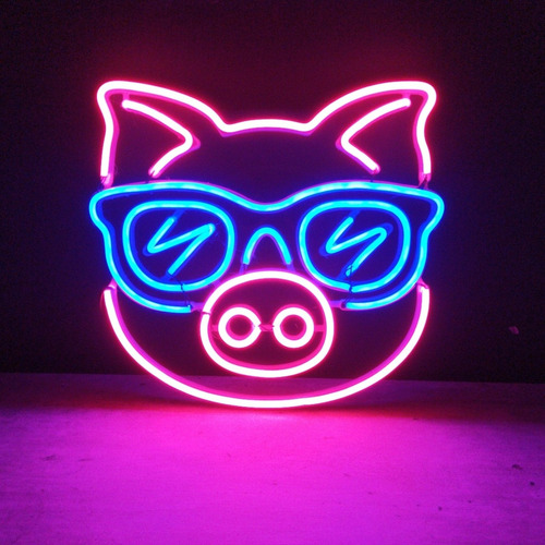 Cartel Neon Chanchito Personalizado