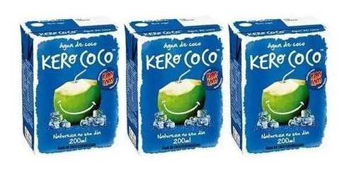 Água De Coco Kero Coco 200ml Kit C/6 Unidades Drinks Bebidas