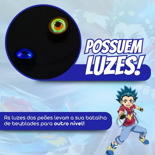 Beyblade Kit Arena + Lançadores E Peões Brinquedo Crianças