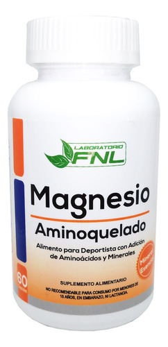 1 Mes Magnesio Quelado 60 Cap 500 Mg Con Aminoacidos