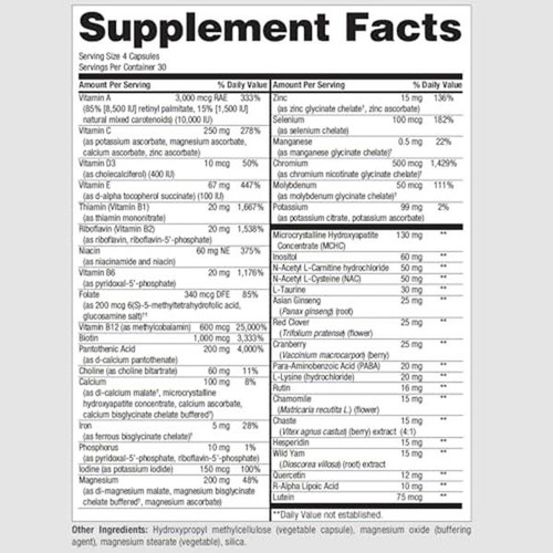 Pureformulas Puremulti Multivitaminas Para Mujeres 120 Caps