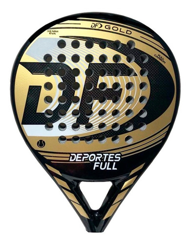 Imagen 3 de 3 de Paleta Padel Full Carbono Df Gold + Funda + Protector!