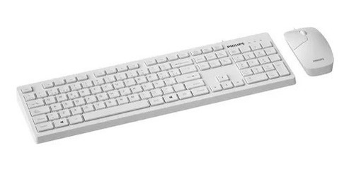 Combo Kit Teclado Y Mouse Philips Blanco C302 Usb Español Ñ 