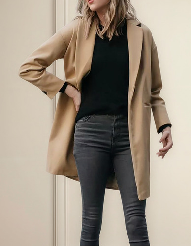 Chaqueta Para Mujer, Cuello Vuelto, Abrigo De Invierno, Con