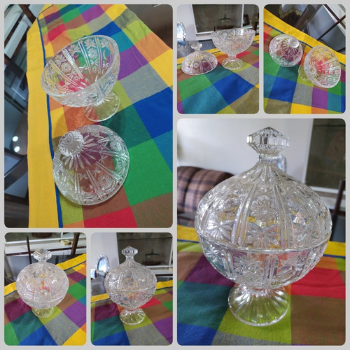 Imagen 5 de 7 de Bombonera Con Tapa De Cristal De Bohemia. Bellísima! Única!
