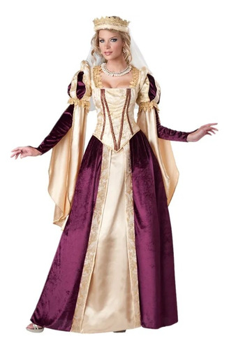 Disfraz De Princesa Reina De La Corte Real Medieval Para Fie