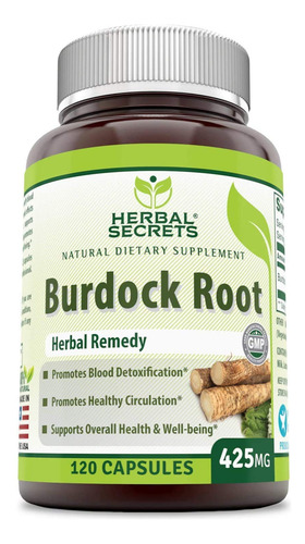 Suplemento Herbal Secrets, Raíz De Bardana, 425 Mg, Cápsulas