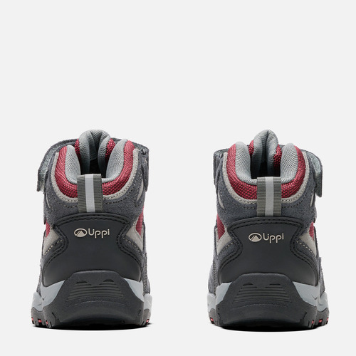 Botín Niño Puelo Cs Hi Velcro Gris Rojo Lippi