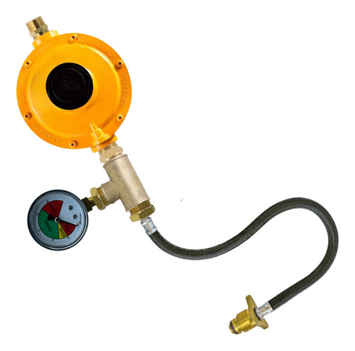 Central Para 01 P45 Com Regulador 12kg/h + Manometro Montado