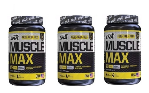 Muscle Max 90 Tabs Ena Promocion X 3 Unidades Mundo Gym