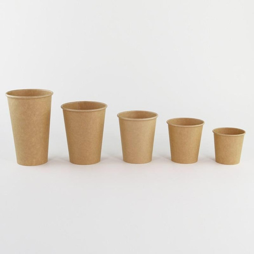 500 Vasos Encerados Kraft 12oz -ecofriendly-