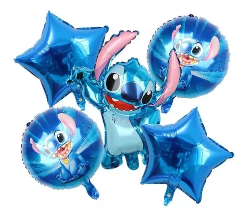 5 Globos Metalizados Stitch Personajes 45cm Deco Cumpleaños