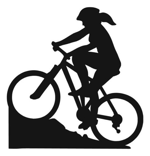 Adesivo Bike Mountain Bike Feminino Trilha Carro Moto Cor Preto