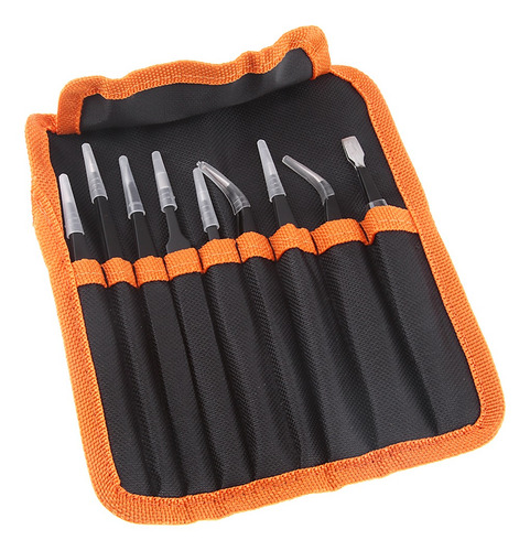 Imagen 10 de 11 de 9pcs Pinzas De Acero Inoxidable Antiestática Herramienta