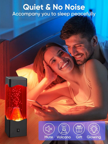Lampara Medusa Flotante Y Lava Usb Decoracion Tanque De Agua Volcán Amarillo