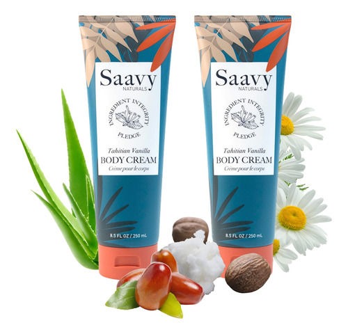 Saavy Naturals Crema Corporal De Vainilla Tahitiana, 8.5 Onz