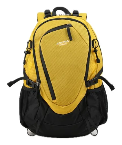 Morral Aoking Trekking JN79879 color amarillo dise o liso 25L