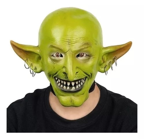 Máscara de bruja de miedo verde duende máscaras para disfraz de fiesta de  carnaval de Halloween