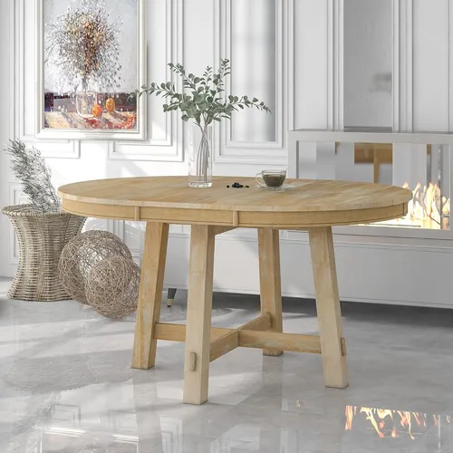 Mesa De Comedor Redonda Lumisol Con Hoja Extensible 42-58