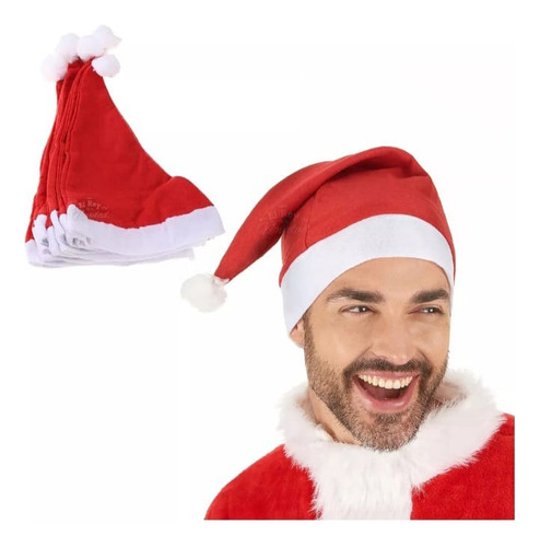 Gorro Navidad X 10u Papa Noel Santa Clauss Labotica Demarisa