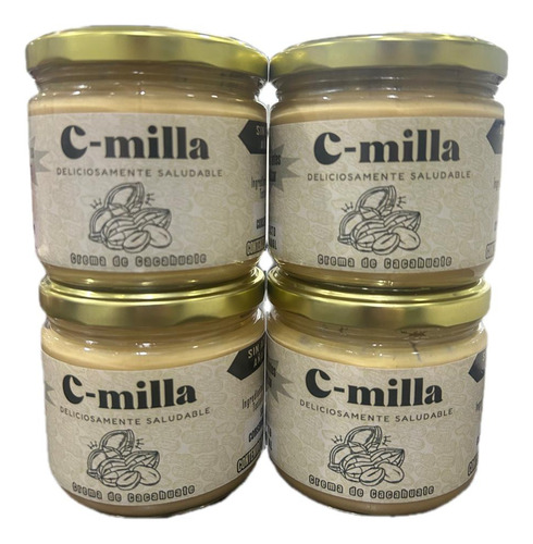 Crema De Cacahuate Sin Azucar 100% Natural 280gr 4 Piezas