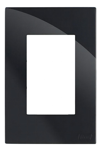 Placa Para 3 Modulos Com Suporte 4x2 - Recta Black Gloss