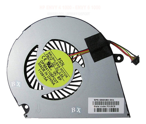Cooler Hp Envy 4-1000 Envy 6-1000 Dfs541105fc0t 686580-001