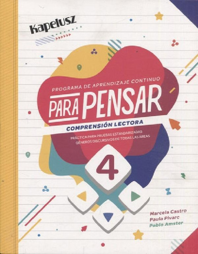 Libro - Para Pensar 4 * Kapelusz