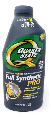 Aceite Motor 5w30 Sintetico Pro 946ml Quaker State
