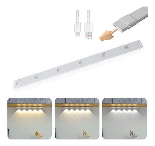 Barra De Luz Led Inteligente Con Sensor Humano De Baño 60cm