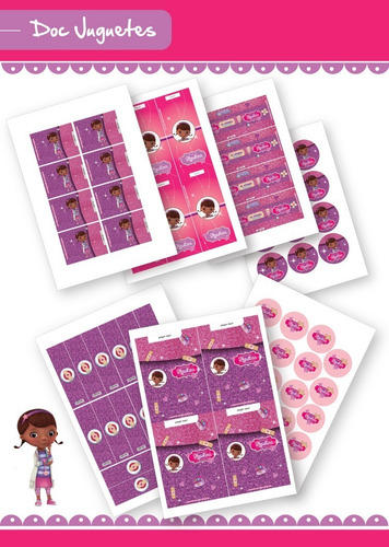 Kit Imprimible Invitación Dra. Juguetes Envoltorios Stickers