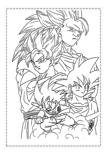 20 Folhas Pra Pintar Colorir Desenho Dragon Ball Com Capa