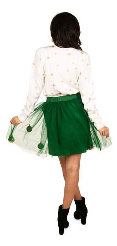 Tipsy Elves Vestido De Falda De Árbol Blanco Y Verde Para De