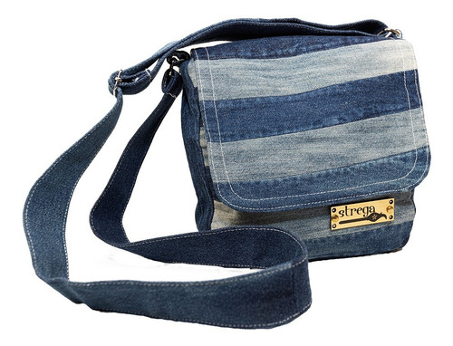 Imagen 2 de 10 de Bolso Mariconera De Mezclilla Reciclada Hecho A Mano