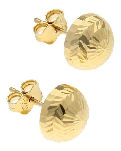 Aretes De Hongo Facetado, Oro 14k, 1.7 Gramos.