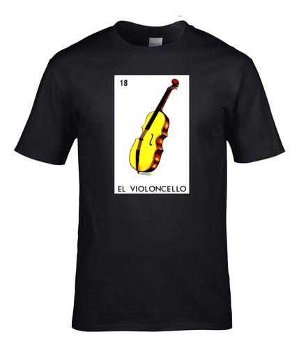 Camiseta Lotería El Violoncello, Playera Cuerdas Clásicas