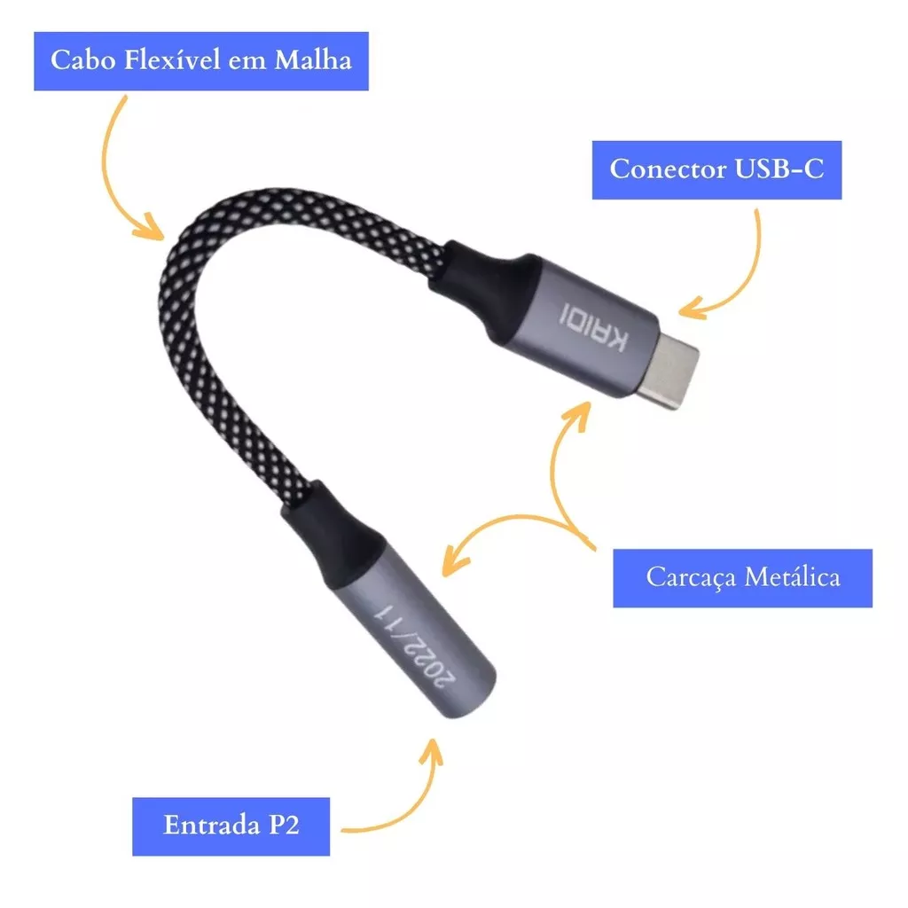 Terceira imagem para pesquisa de adaptador tipo c para p2