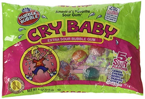 Dubble Bubble, Bubble Gum Cry Baby Caramelo Extra Sour (4 On