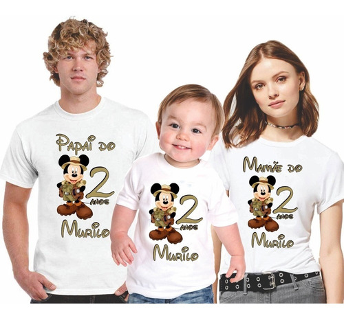 Kit 5 Camisetas Aniversário Personalizada Tema Mickey Safari | Parcelamento  sem juros