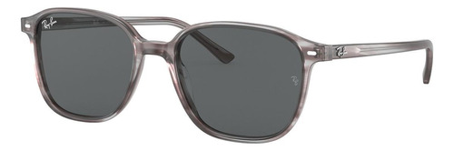 Óculos de sol Ray-Ban Leonard Standard armação de acetato cor matte striped grey, lente dark grey clássica, haste matte striped grey de acetato - RB2193
