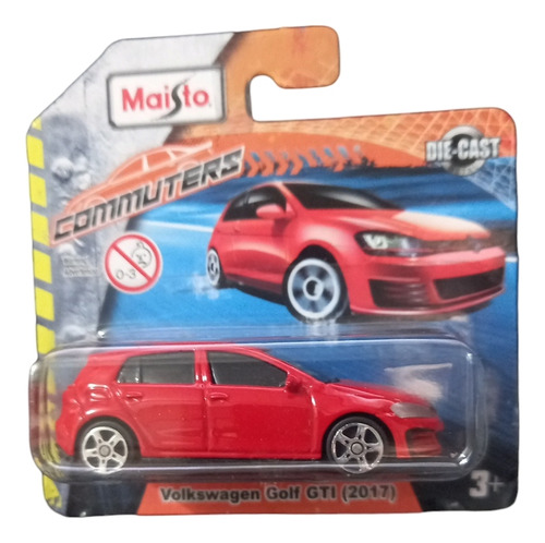 Volkswagen Golf Gti Rojo Metal A Escala De Colección 1/64