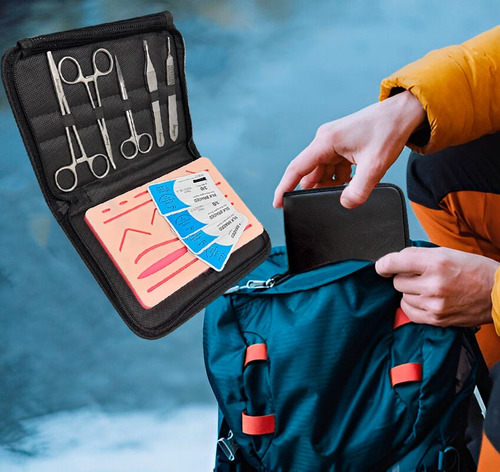 Kit De Sutura Avançado Com Simulador - Social Instrumentos