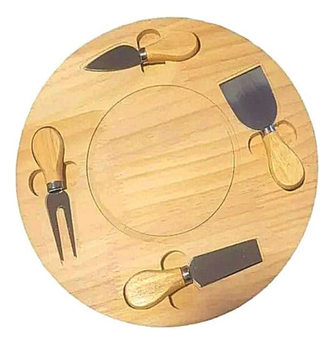 X2 Tablas De Picoteo Madera Cóctel + Utensilios Para Quesos