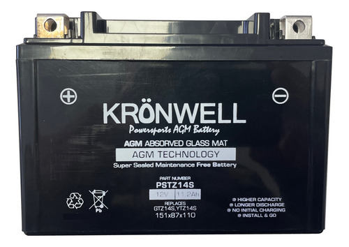 Bateria Kronwell Para Ktm 1190 Adventure Rc8 09/16 Ytz14s